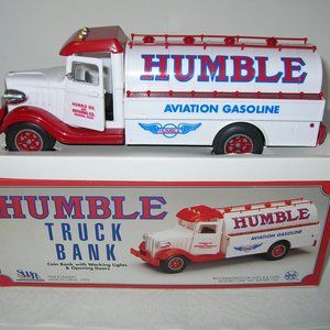 VINTAGE HUMBLE TRUCK BANK Aviation Gasoline #HUM001 Working Lights NIB 34